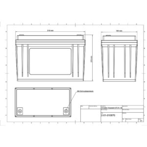 100 Ah LiFePO4 Offgridtec Zeichnung