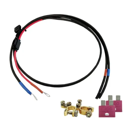 Batteriekabel 6 mm2 mit 10A Sicherung und Sicherungshalter und Polklemmen