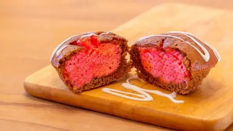 Omnia Rezept Pink Cheesecake Muffins
