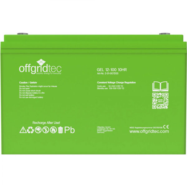100 Ah Gel-Batterie Offgridtec