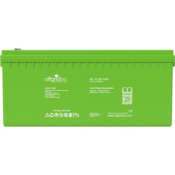 12V 200 Ah Gel-Batterie von Offgridtec
