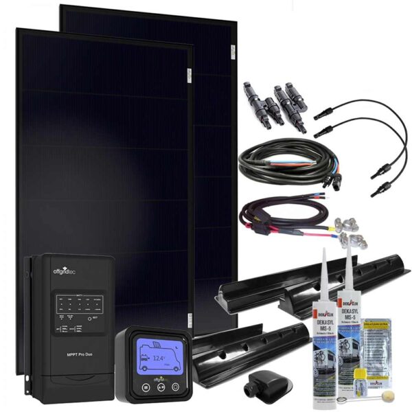200W Solarset MobileBlack mit MPPT Solarladeregler Offgridtec