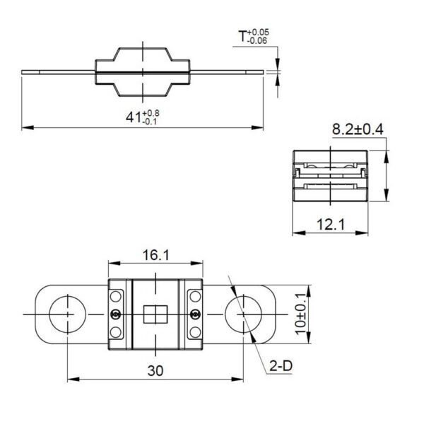 MIDI-Sicherung 30 A - 200 A Abmessungen