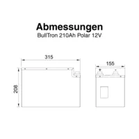 Bulltron LiFePO4 Batterie 12,8V 210Ah Polar – Abmessungen