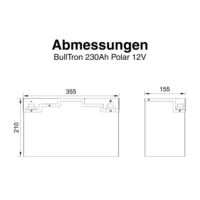 BullTron 230Ah 12V Polar abmessungen masse