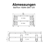 BullTron 100Ah Slim 12V Polar Abmessungen Masse
