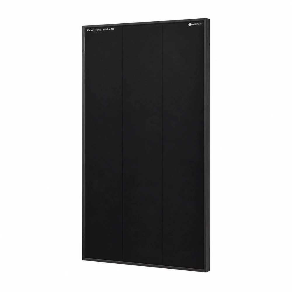 wattstunde-sola-frame-shadow-120w-seitenansicht-rechts WATTSTUNDE SOLA Frame Shadow 120 W Solarmodul in schräger Seitenansicht von rechts