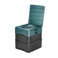 Clesana X1 Verschweiss-Toilette ohne Wasser mit offenem Deckel