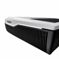 Dometic FreshJet 2200 Dachklimaanlage in Weiß, Detailansicht der Gehäusekante mit Lichtleiste