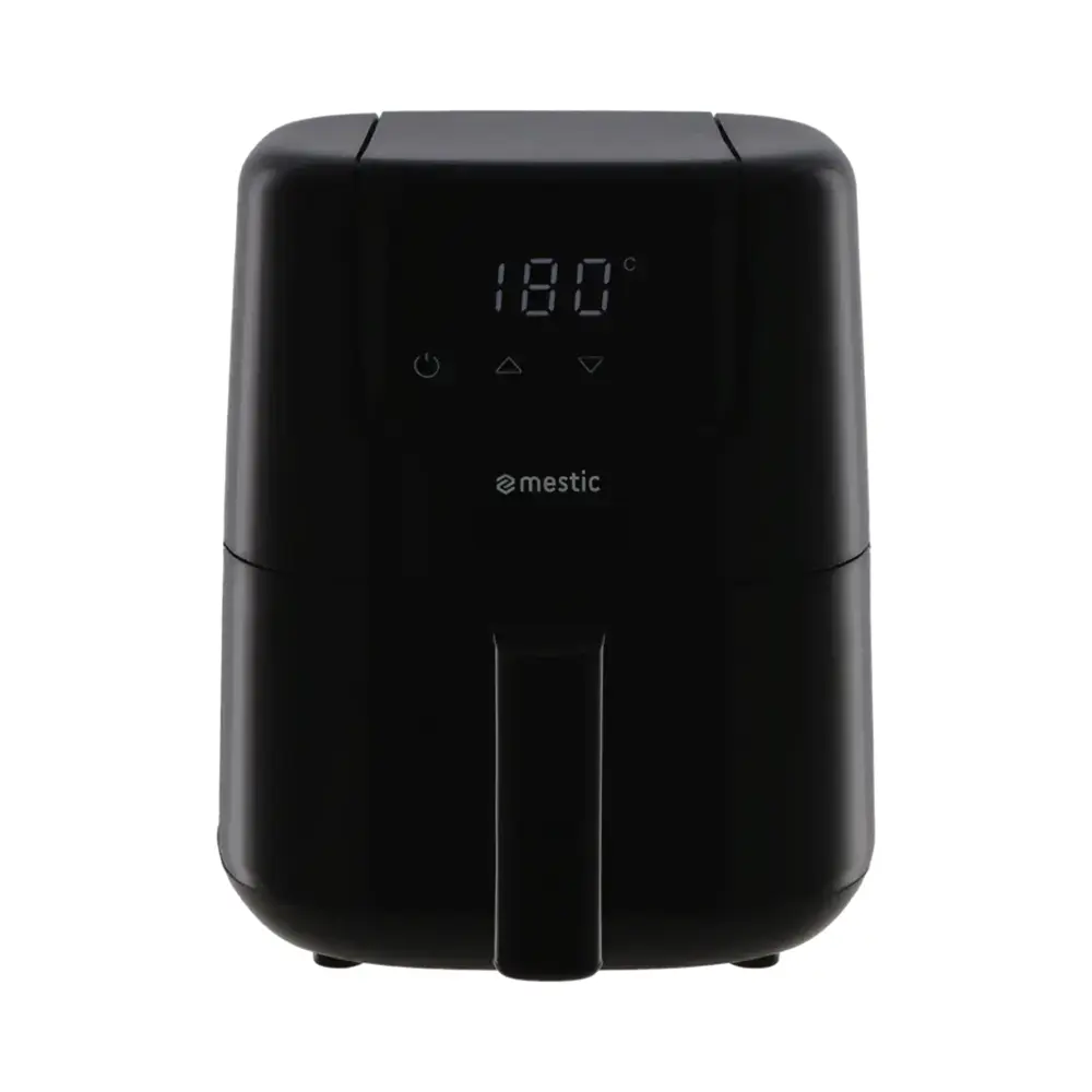 mestic-airfryer-ma-300-frontansicht Mestic Airfryer MA-300 geschlossen von vorn mit digitalem Display bei 180 Grad