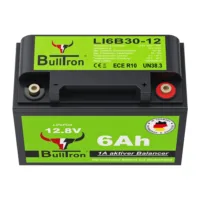 BullTron 6Ah Clesana Stützbatterie ohne Powermanagement mit Halterung Drauftsicht
