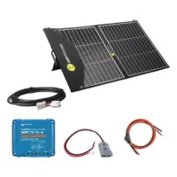 100 Watt Solartaschen-Set mit 100 Watt SOLA Ease Solartasche, Laderegler Victron SmartSolar MPPT 75/15, Adapterkabel und Batteriekabel