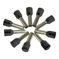 10 x Aderendhülse, isoliert, 1,5mm², schwarz