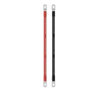 Batteriekabel 10 mm² rot und schwarz mit M8-Ringösen in Schrägansicht
