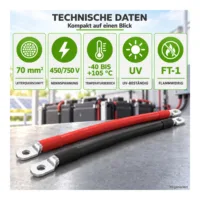 Batteriekabel 70 mm² M8/M8 Set rot/schwarz