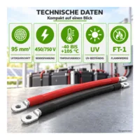 Batteriekabel 95 mm² M8/M8 Set rot/schwarz